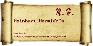 Meinhart Hermiás névjegykártya